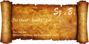 Sziber Beáta névjegykártya